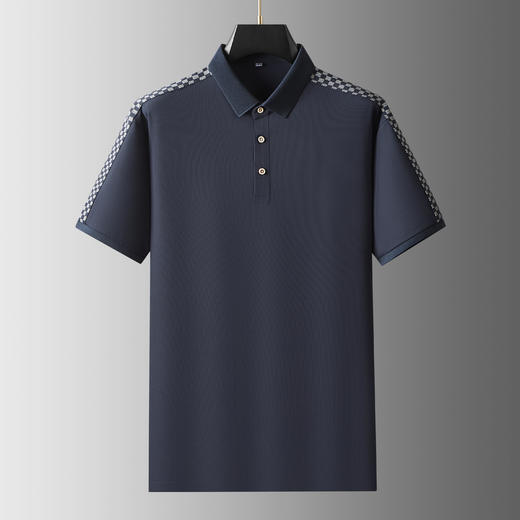 【冰丝】【DDA】大依优型大码短袖POLO衫弹力冰丝翻领商务休闲透气半袖夏季上衣 商品图0