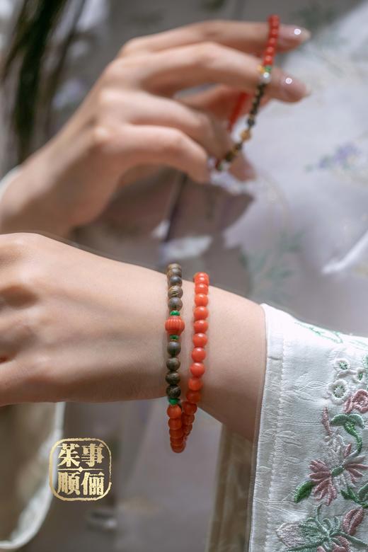 【茱事顺俪】沉香南红双拼手链 商品图3