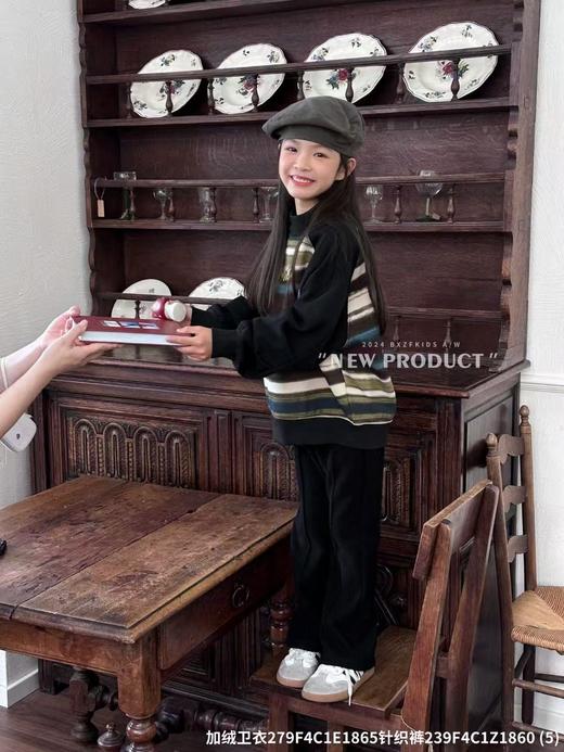 儿童节福利-实体店219元【小资范】1860黑色微喇针织裤-喜出 商品图8