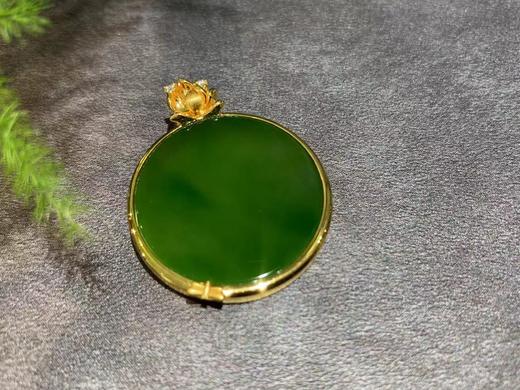【御珠宫坊】金镶碧玉荷花吊坠 商品图6
