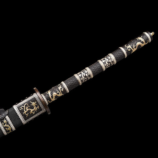 康熙战刀 鱼皮双色 汉唐刀剑龙泉沈广隆一体刀剑传统刀剑 未开刃 商品图4