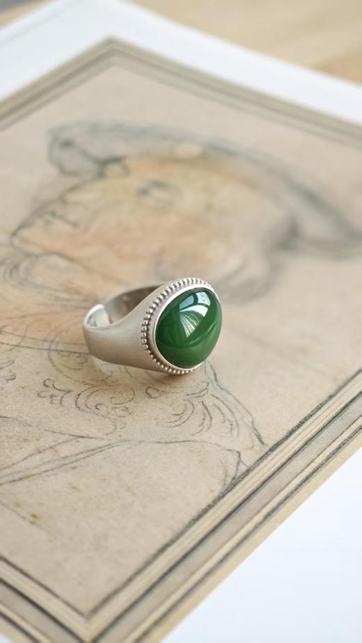 难哄集·和田和南红银戒指【嘉石597】 商品图4