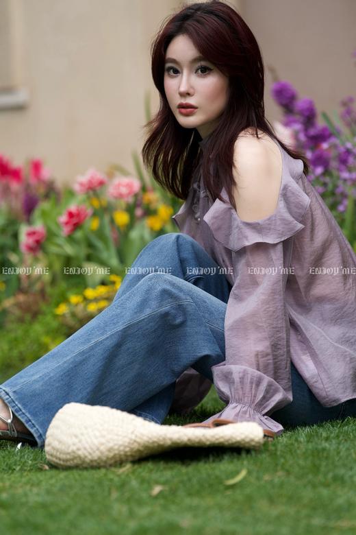 【门店同款】ENJOY春季“绮梦繁花”手工钉花上衣 161903016 商品图2