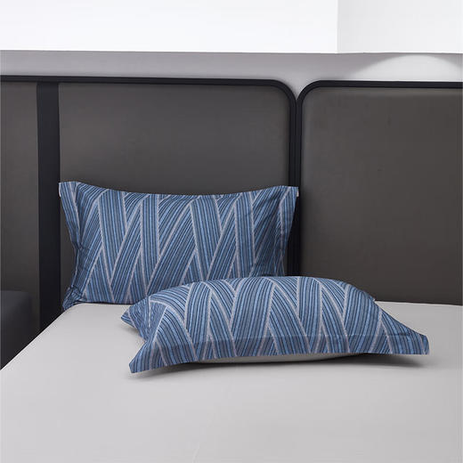 【分仓直发包邮】梦洁60S长绒棉贡缎数码印花抗菌四件套—阡陌.微澜 商品图3