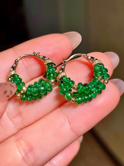 11.45ct祖母绿算盘珠耳坠 商品图1