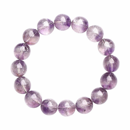 【仙气飘飘】天然紫水晶兔毛圆珠手链手串 梦幻紫色 浪漫高级 兔毛发丝绵密繁多 可遇不可求 商品图4