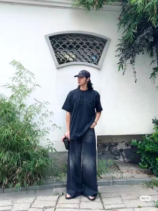 帆船white sail重工水洗做旧印花+刺绣圆领短袖T恤 NT-2705 商品图3