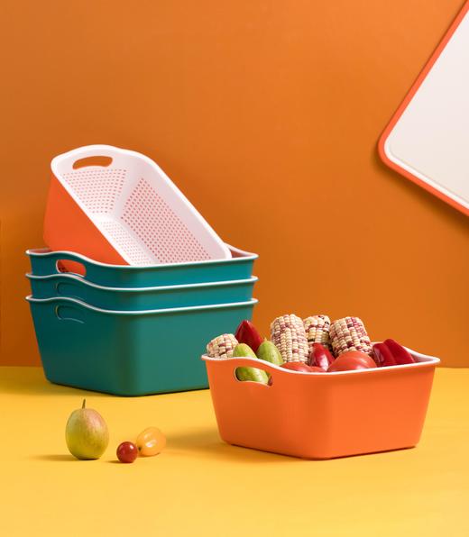 茶花丽乐方形双层沥水筛L号 商品图0