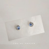 星空迷你版微镶锆石玻璃猫眼石耳钉 商品缩略图0