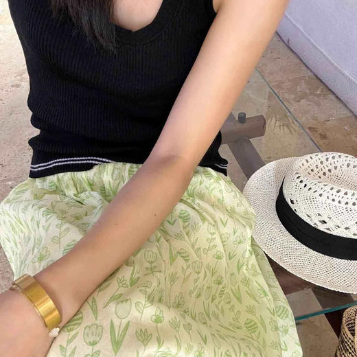 顺丰包邮洛诗琳15421夏季小清新半身裙2025新款气质百搭A字裙0379 商品图3