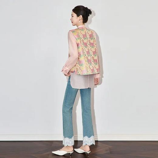 【高货wl】全新升级【铂金会员321/天猫429/差价108】(10506) 洛诗琳轻奢新中式重工金丝提花优雅国风时髦女马甲外套 商品图1