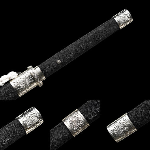 明月唐刀 鱼皮款 唐横刀剑 龙泉沈广隆一体刀剑传统刀剑 未开刃 商品图2