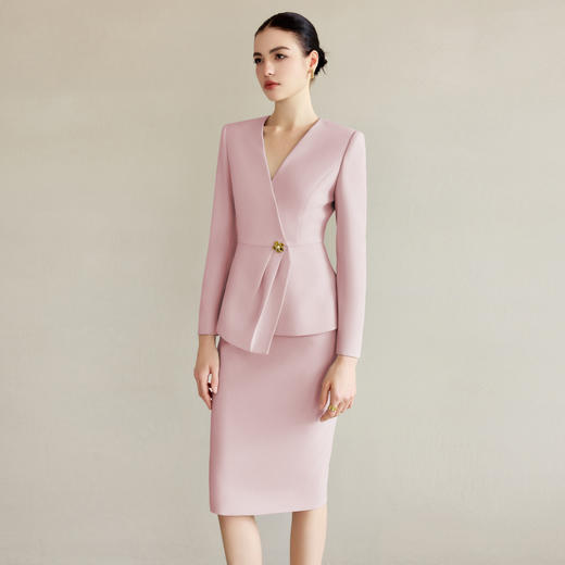 IWY/气质粉色职业装女神范正装套装女高端前台主持人工作服西装套裙CS2226 商品图2