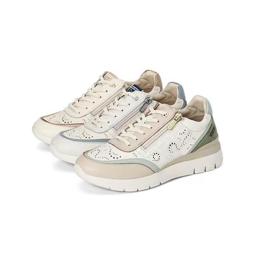 【Pikolinos】  B3F |  派高雁25春季牛皮圆头平底系带拼色休闲鞋PS256713 商品图0