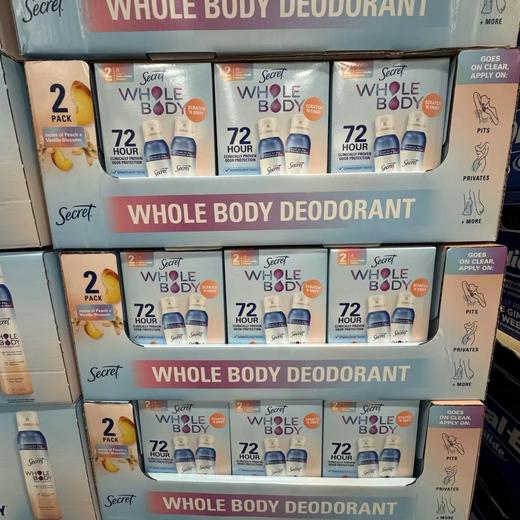 到手价299元 Secret Whole Body全身止汗香体喷雾99克*2瓶 无铝配方 全身保持干爽72小时持久清新散发迷人淡淡的清香  美国代购，无中文标签，介意慎拍 商品图5