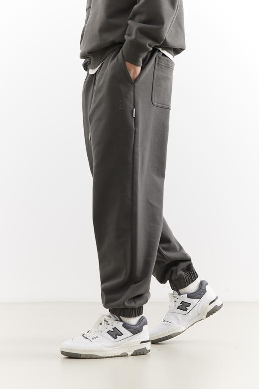 吃茶去chichaqu25经典宽松休闲百搭刺绣全棉束脚长卫裤复古城市 商品图1