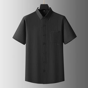 【亚麻】【DDA】大依优型大码短袖衬衫翻领衬衣商务休闲透气半袖夏季上衣男士