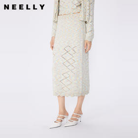 NEELLY纳俪商场同款春季新款针织裙设计感条纹半身裙女舒适包臀裙N25034E04605