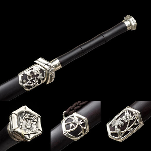 聚福剑 白铜款 花纹钢唐横刀剑龙泉沈广隆一体刀剑传统刀剑未开刃 商品图2