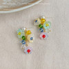 铃兰花手工玻璃水晶五彩耳环 商品缩略图0