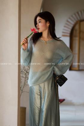 【门店同款】ENJOY春季绮梦繁花镂空圆领针织 161848045