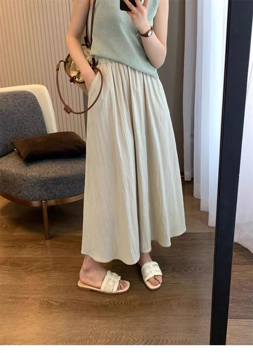 【可盐可甜百搭慵懒风褶皱山本裙】上身绝美!十分优雅撩人 拉长视觉效果 主打一个超柔软十超凉快十超显瘦! 肌理感面料，不起球不易皱! A字版型遮胯宽! 商品图5