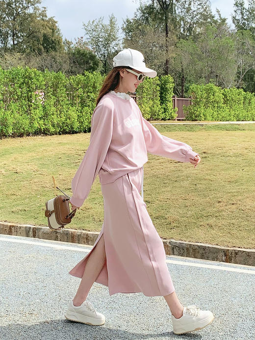 【百图lulu定制】【开心卫衣套装】蕾丝花边领  可拆卸  长袖卫衣 卫裙套装 商品图8