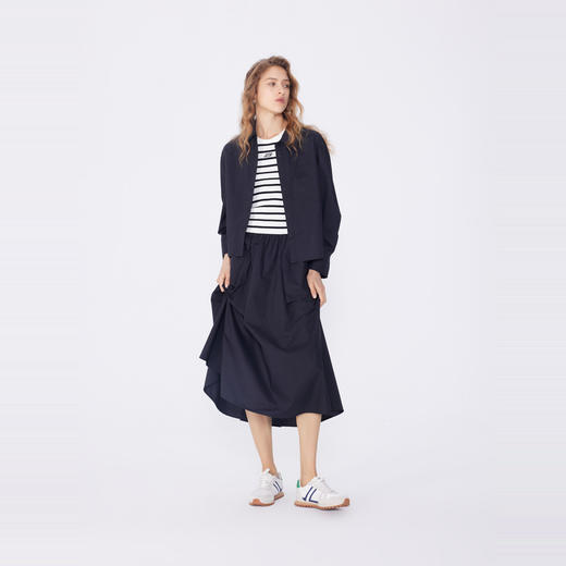 NEELLY纳俪商场同款春新款纯色长袖短衬衫外套女通勤休闲简约上衣N25034B04609 商品图2