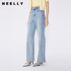 NEELLY纳俪商场同款春新款复古水洗微喇牛仔裤女修饰腿型百搭长裤N25034H04603 商品缩略图0