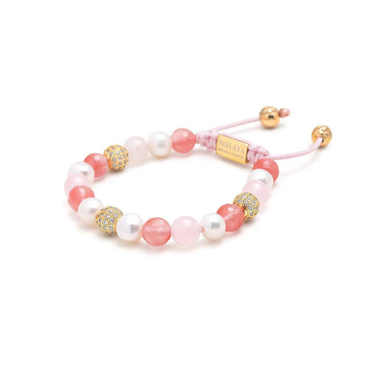 订购8周到｜Nialaya-Women's Beaded-淡水珍珠 玫瑰石英 手链［美国设计师］ 商品图2