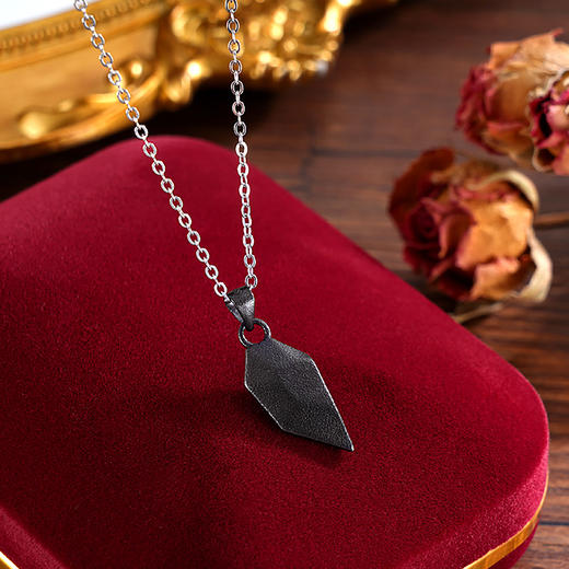 子佩集S925银【许愿相吸】套链【P000021】纯银时尚项链黑白爱心磁吸2502 商品图3