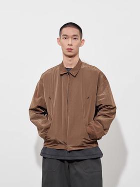 FMACM/JK2507/肌理金属尼龙弧形分割夹克