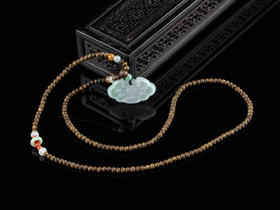 XY0068原创沉香+翡翠岁岁平安锁挂件