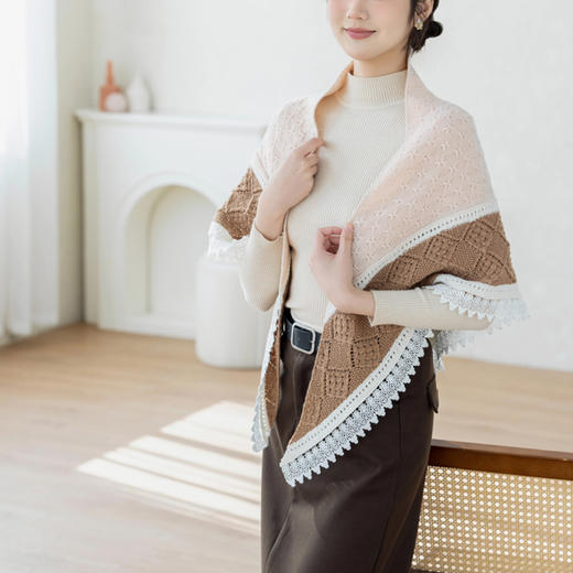 苏苏姐家白桃披肩手工diy棒针编织羊毛线毛线团材料包 商品图3