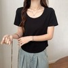 【热卖中！69/任选两件】正肩u领短袖t恤女外穿夏季新款纯棉弹力修身百搭打底爆款体恤短袖上衣。ry 商品缩略图3