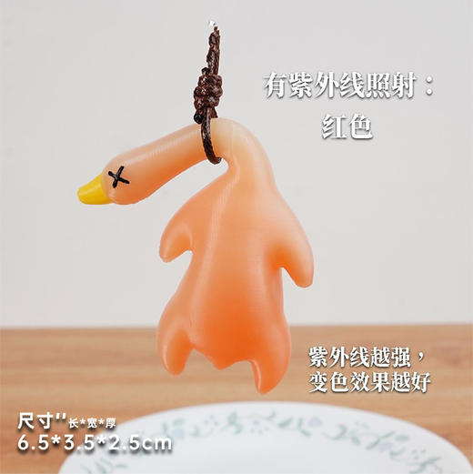 【会变色的烤鸭！萌趣十足！】北欧风烤鸭车载挂件 饰品装饰品鸭子 烤熟的鸭子飞了 庭院摆件可爱挂饰-QQ 商品图4