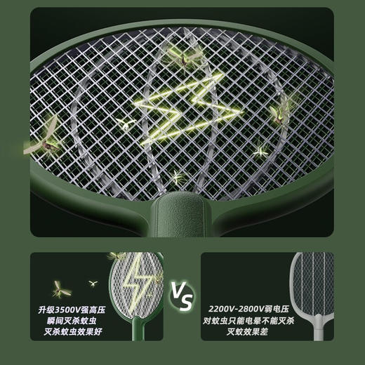 【分仓直发包邮】Qualitell质零电蚊拍（浅灰色/墨绿色）C1 商品图3