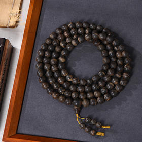 天然达拉干黑棋沉香佛珠 沉水级 10mm*108颗 71.5克 SP10577