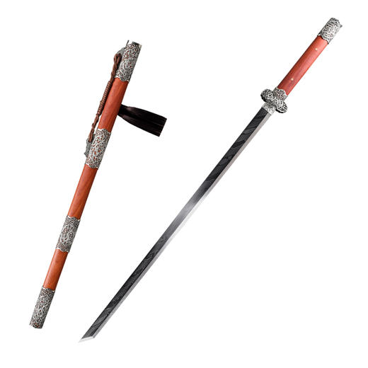 惊鸿唐刀 花纹钢 唐横刀剑 龙泉沈广隆一体刀剑传统刀剑 未开刃 商品图5