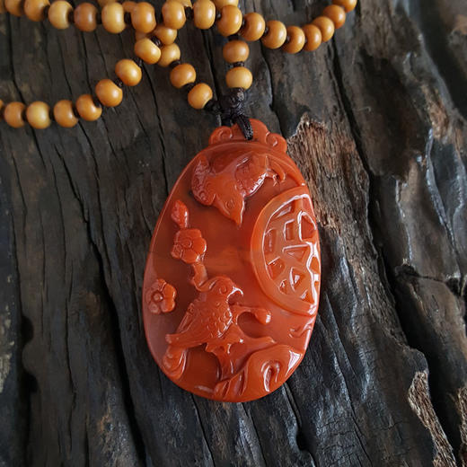 【天然正品】天然雕喜鹊报喜（吉祥、喜庆）南红玛瑙吊坠050325XY18 现售价：980 特价 商品图4