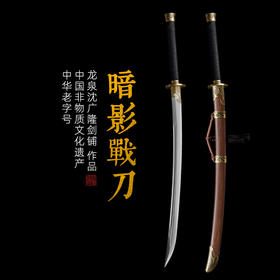 暗影战刀  汉唐刀剑 硬刀一体刀剑 花纹钢龙泉沈广隆宝刀 未开刃