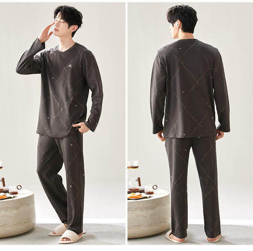 选择款式和尺码请参考详情！【MUMIANER牧棉儿--情侣款软糯印花纯棉家居服】软糯丝滑舒适棉质 自带隐形胸垫亲肤不跑杯 轻盈透气吸湿 “氧气家居” 宽松休闲可外穿懒人家居套装 商品图14