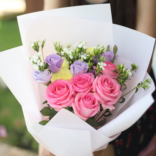 半糖主义丨粉玫瑰混搭花束 商品图1