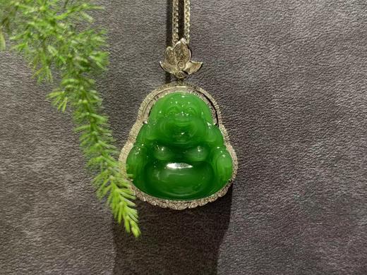 【御珠宫坊】金镶碧玉佛吊坠 商品图0