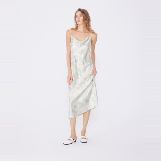 NEELLY纳俪商场同款春新款缎面修身吊带连衣裙女知性优雅显瘦长裙N25034Y04601 商品图2