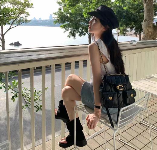 【品牌授权】【礼盒礼袋】COACH蔻驰女士菱格纹绗缝TABBY小香风奥莱双肩包 商品图3