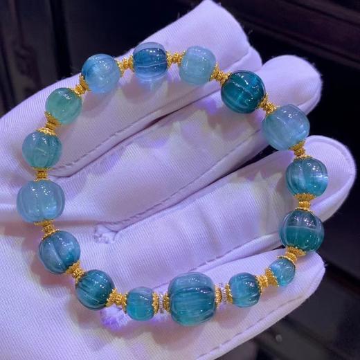 9mm-10mm单圈南瓜珠蓝碧玺手链 商品图1