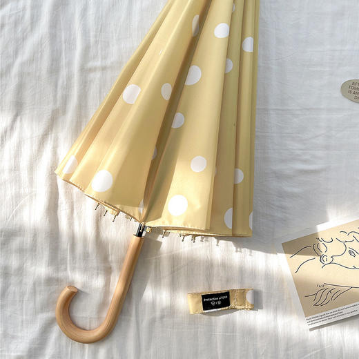 【港式设计抗风，高级感十足！】长柄伞16骨 港式雨伞女 抗风波点加大伞 高级感自动结实晴雨两用伞-QQ 商品图3