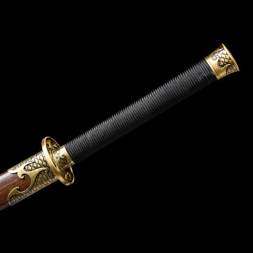 暗影战刀  汉唐刀剑 硬刀一体刀剑 花纹钢龙泉沈广隆宝刀 未开刃 商品图4