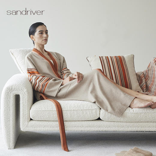 满袖针梭相拼睡袍SJF97W217N 商品图2